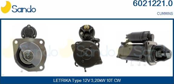 Sando 6021221.0 - Starter autospares.lv