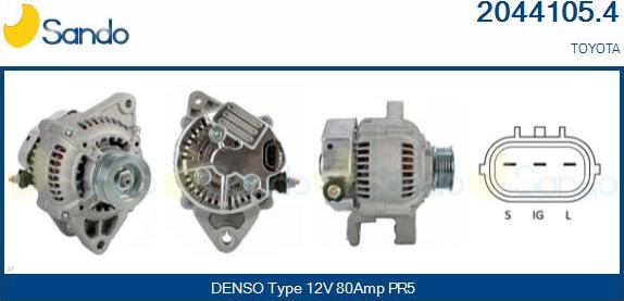 Sando 2044105.4 - Alternator autospares.lv