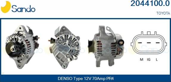 Sando 2044100.0 - Alternator autospares.lv