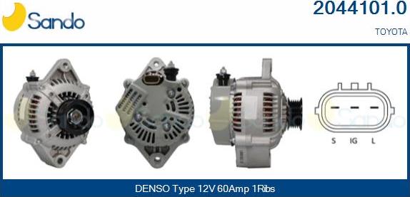 Sando 2044101.0 - Alternator autospares.lv