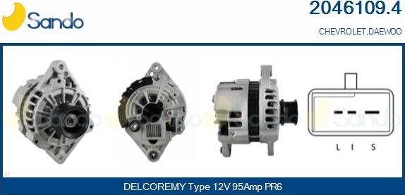 Sando 2046109.4 - Alternator autospares.lv