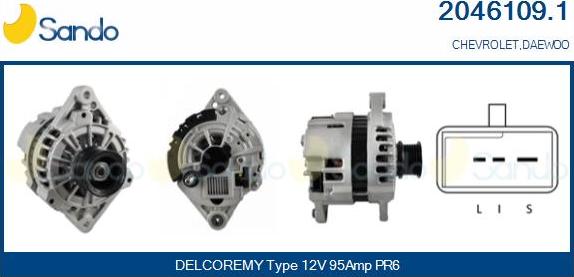 Sando 2046109.1 - Alternator autospares.lv