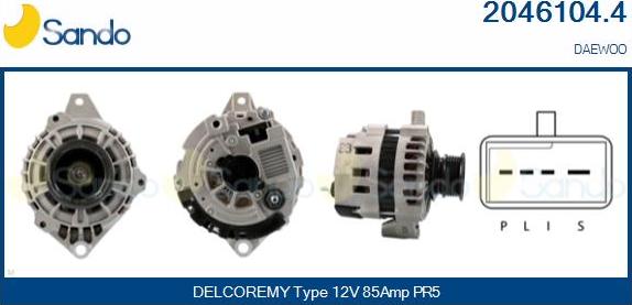 Sando 2046104.4 - Alternator autospares.lv