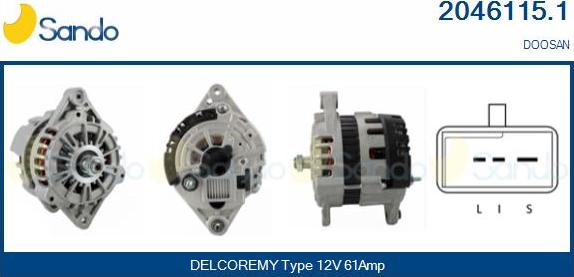 Sando 2046115.1 - Alternator autospares.lv