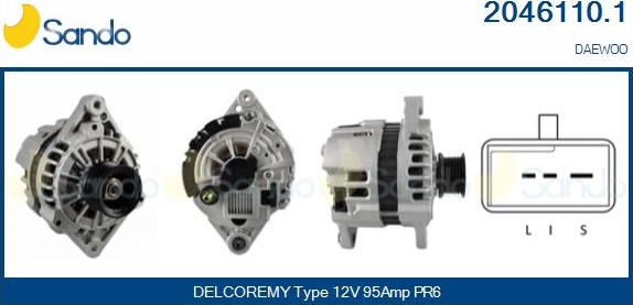 Sando 2046110.1 - Alternator autospares.lv