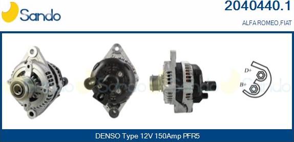 Sando 2040440.1 - Alternator autospares.lv