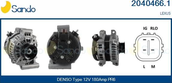 Sando 2040466.1 - Alternator autospares.lv