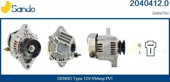 Sando 2040412.0 - Alternator autospares.lv