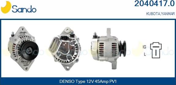 Sando 2040417.0 - Alternator autospares.lv