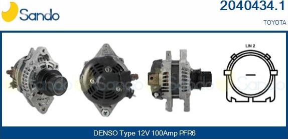 Sando 2040434.1 - Alternator autospares.lv