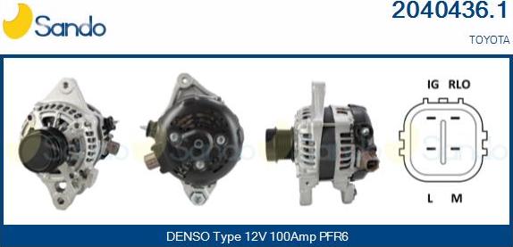 Sando 2040436.1 - Alternator autospares.lv