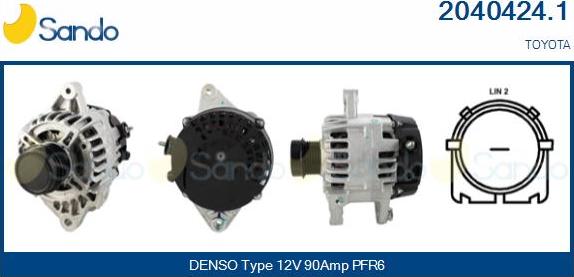 Sando 2040424.1 - Alternator autospares.lv