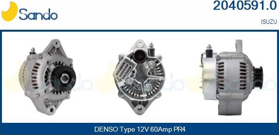 Sando 2040591.0 - Alternator autospares.lv