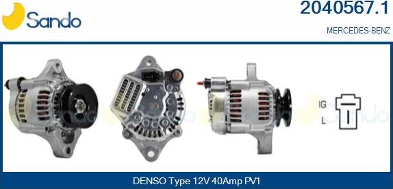 Sando 2040567.1 - Alternator autospares.lv