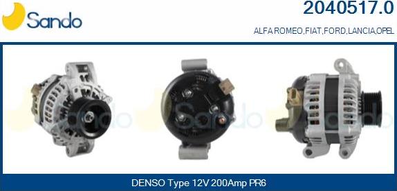 Sando 2040517.0 - Alternator autospares.lv