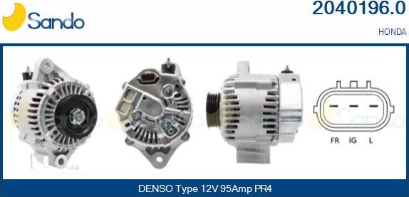 Sando 2040196.0 - Alternator autospares.lv