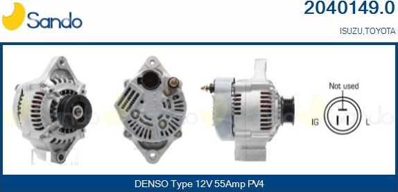 Sando 2040149.0 - Alternator autospares.lv