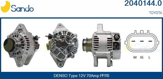 Sando 2040144.0 - Alternator autospares.lv