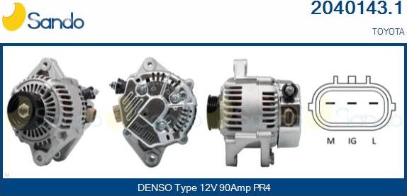 Sando 2040143.1 - Alternator autospares.lv