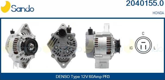 Sando 2040155.0 - Alternator autospares.lv