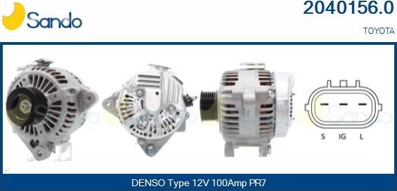 Sando 2040156.0 - Alternator autospares.lv