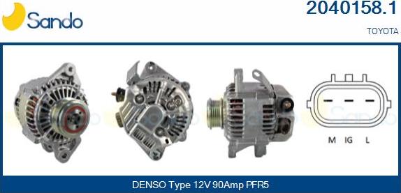 Sando 2040158.1 - Alternator autospares.lv