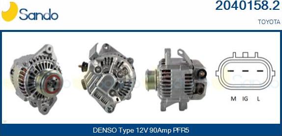 Sando 2040158.2 - Alternator autospares.lv