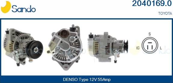 Sando 2040169.0 - Alternator autospares.lv