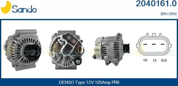 Sando 2040161.0 - Alternator autospares.lv