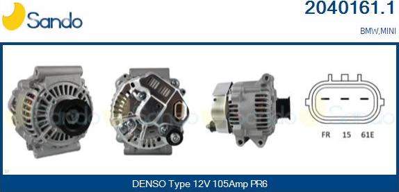 Sando 2040161.1 - Alternator autospares.lv