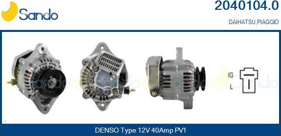 Sando 2040104.0 - Alternator autospares.lv