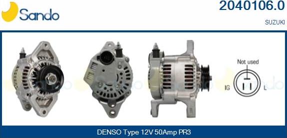 Sando 2040106.0 - Alternator autospares.lv