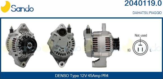 Sando 2040119.0 - Alternator autospares.lv