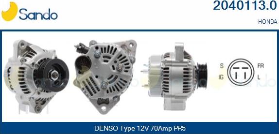 Sando 2040113.0 - Alternator autospares.lv