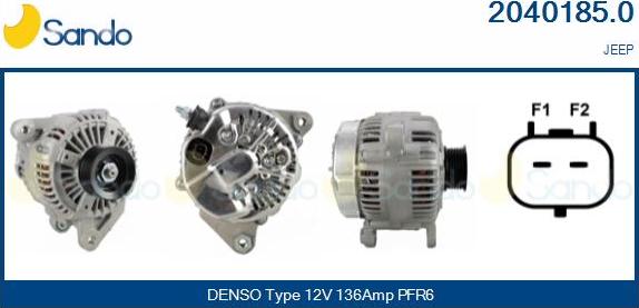 Sando 2040185.0 - Alternator autospares.lv