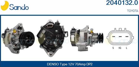 Sando 2040132.0 - Alternator autospares.lv