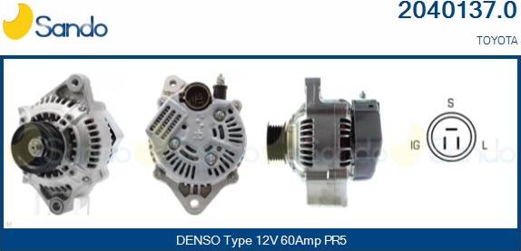 Sando 2040137.0 - Alternator autospares.lv