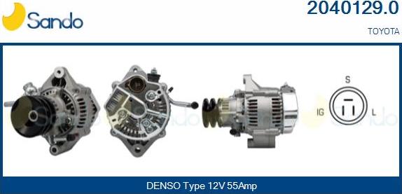 Sando 2040129.0 - Alternator autospares.lv