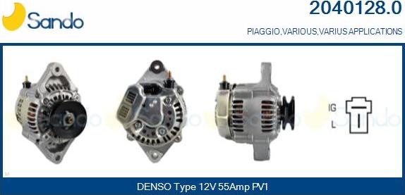 Sando 2040128.0 - Alternator autospares.lv