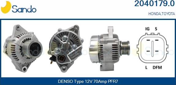 Sando 2040179.0 - Alternator autospares.lv