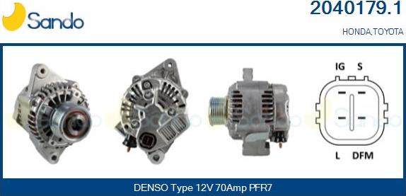 Sando 2040179.1 - Alternator autospares.lv