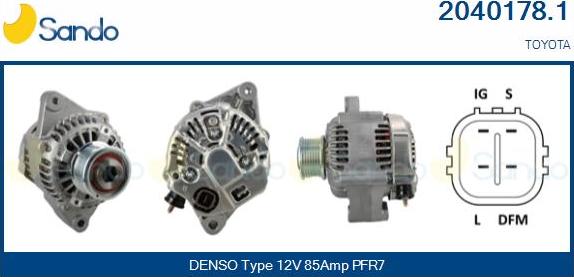 Sando 2040178.1 - Alternator autospares.lv