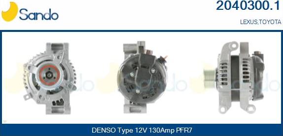 Sando 2040300.1 - Alternator autospares.lv