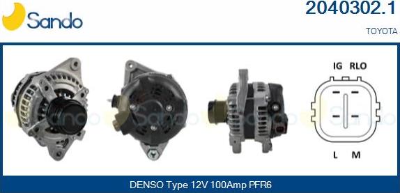 Sando 2040302.1 - Alternator autospares.lv