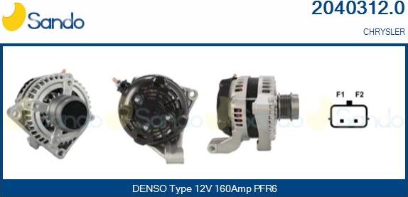 Sando 2040312.0 - Alternator autospares.lv