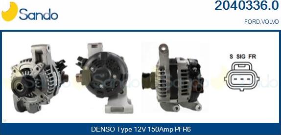 Sando 2040336.0 - Alternator autospares.lv