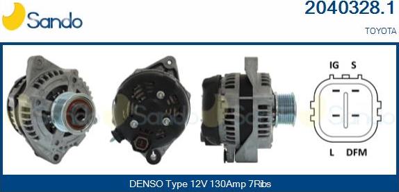 Sando 2040328.1 - Alternator autospares.lv