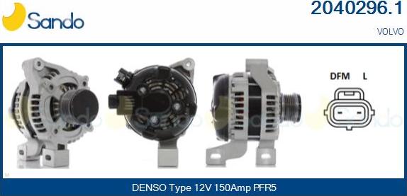 Sando 2040296.1 - Alternator autospares.lv