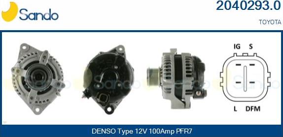 Sando 2040293.0 - Alternator autospares.lv