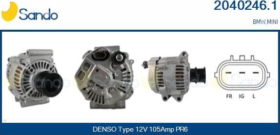 Sando 2040246.1 - Alternator autospares.lv